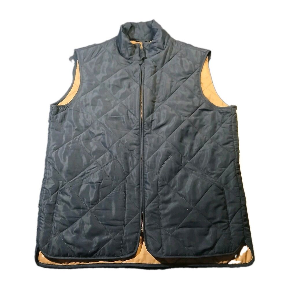 J.Crew Authentic Outerwear Vest Men’s Small Navy Blue Quilted Full Zip